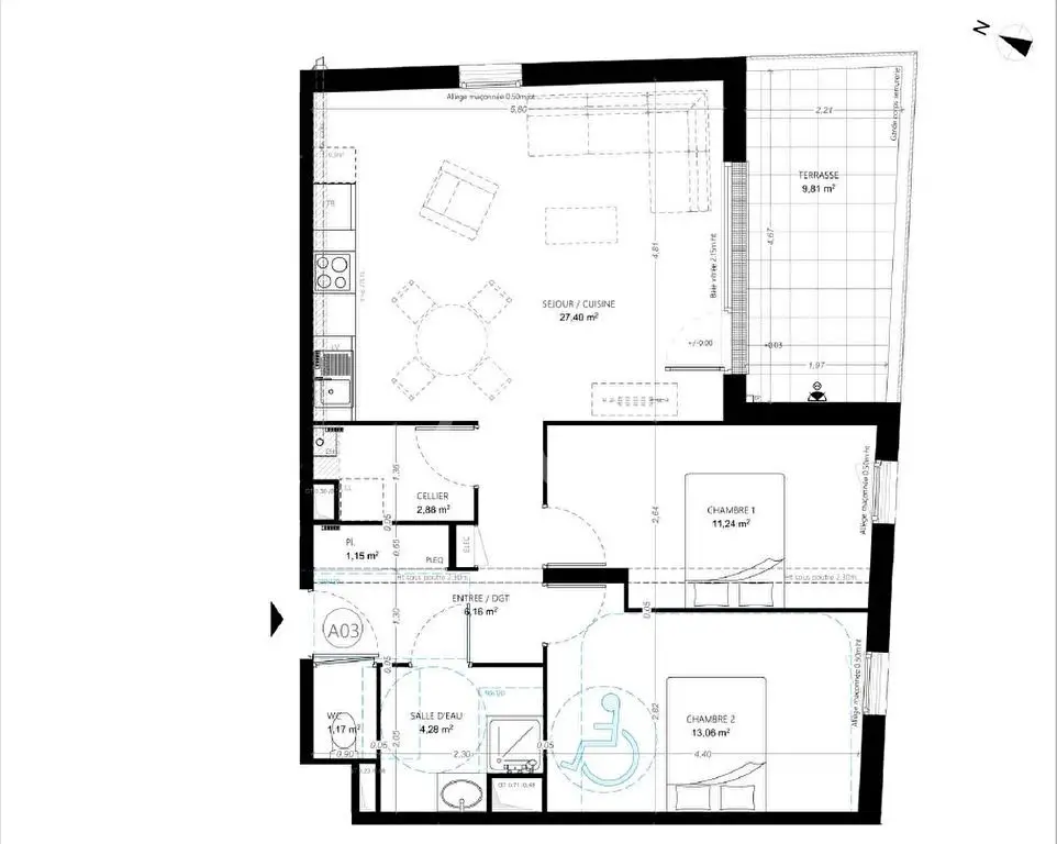 Vente appartement 3 pièces 67,34 m2