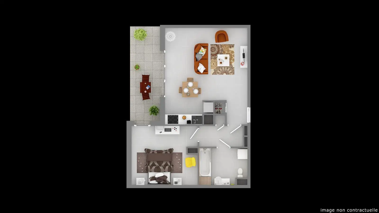 Location appartement 2 pièces 46 m2