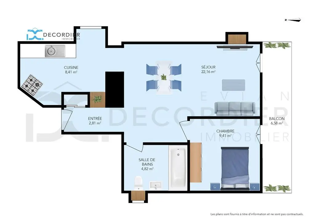 Vente appartement 2 pièces 47,64 m2
