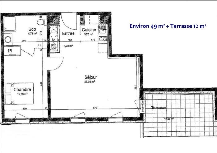 Vente appartement 2 pièces 49 m2