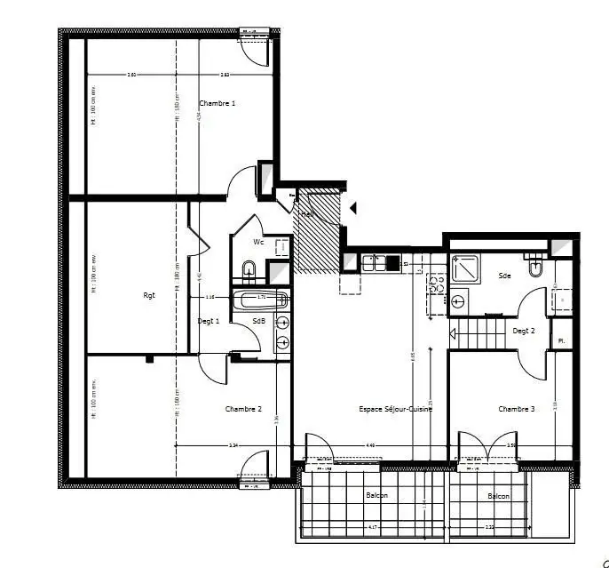 Vente appartement 4 pièces 86,2 m2