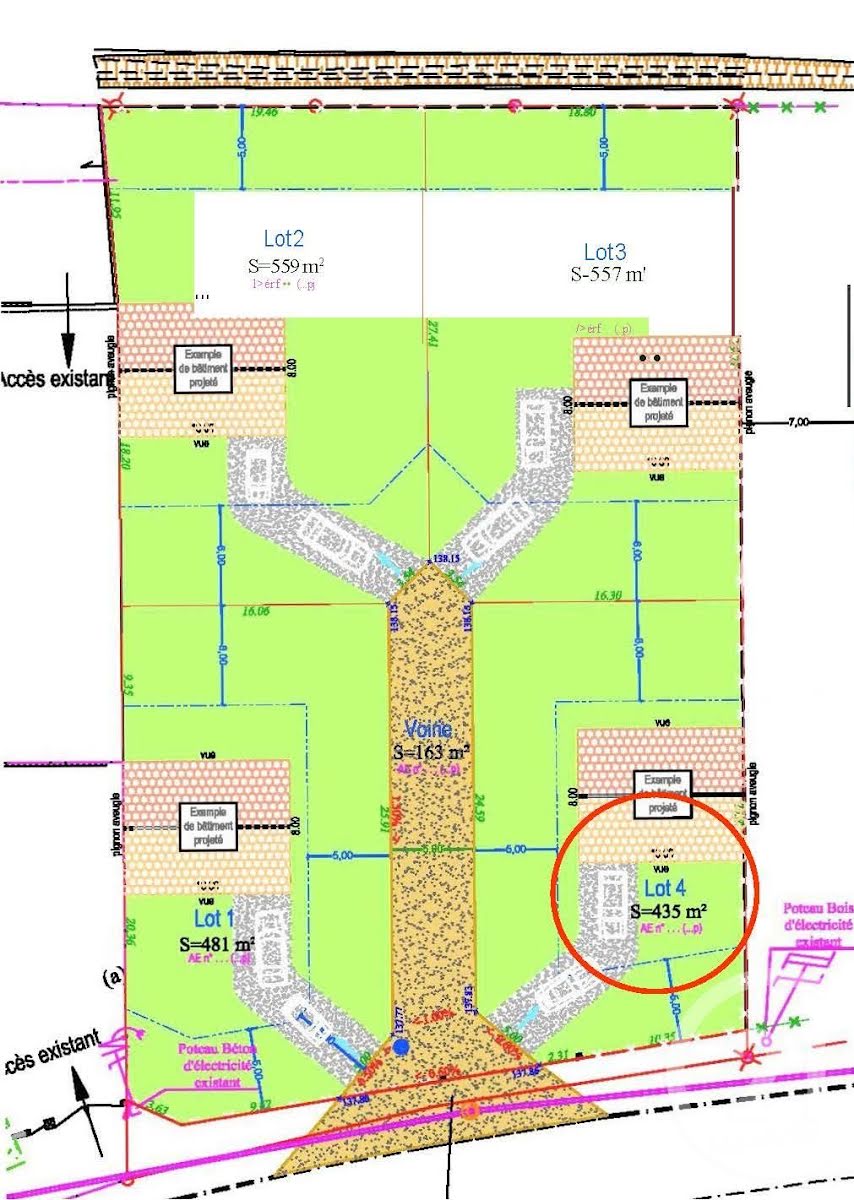 Vente terrain à bâtir 435 m2