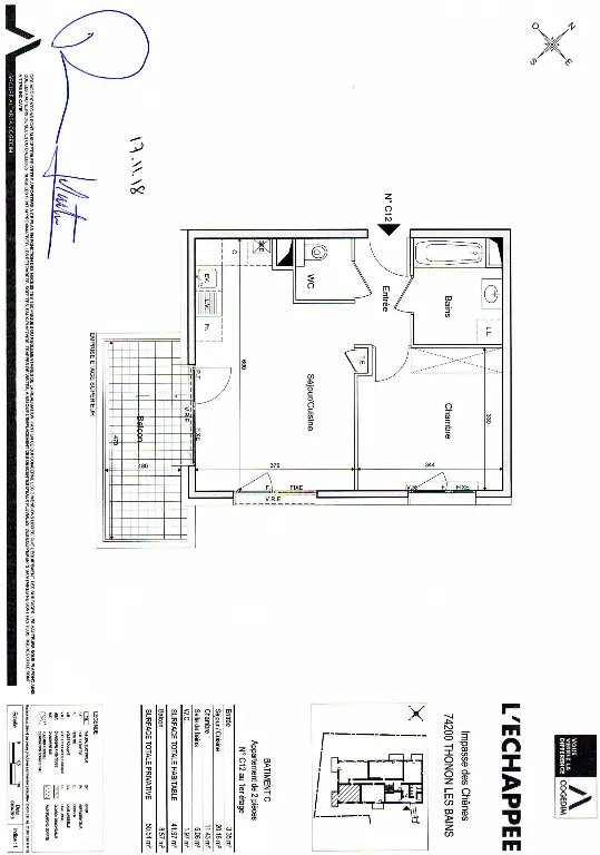 Location appartement 2 pièces 41,97 m2