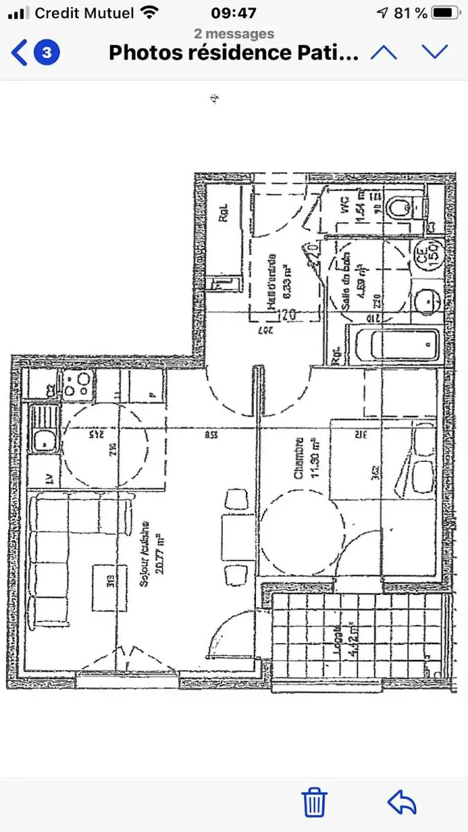 Vente appartement 2 pièces 44,53 m2