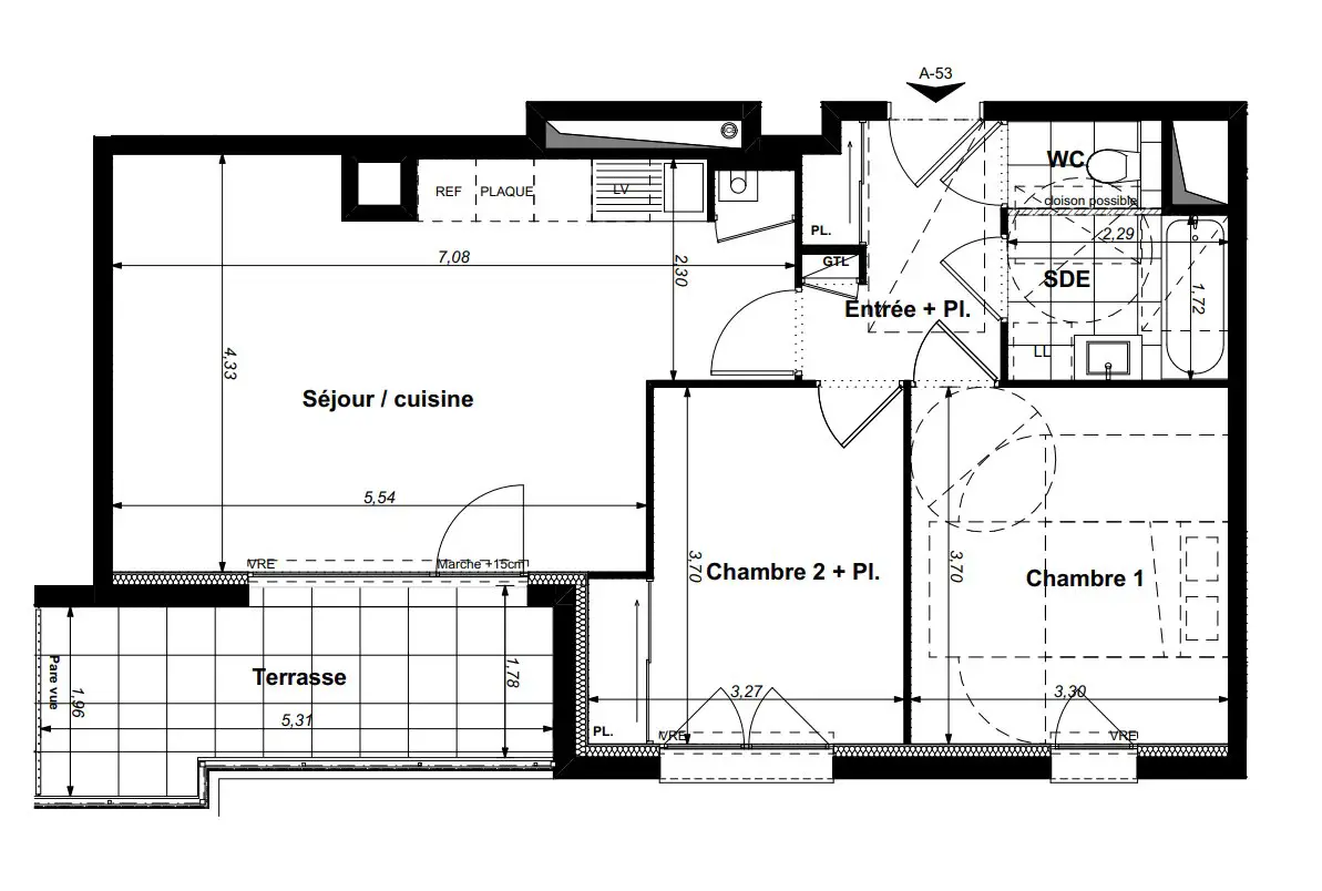 Vente appartement 3 pièces 60,25 m2