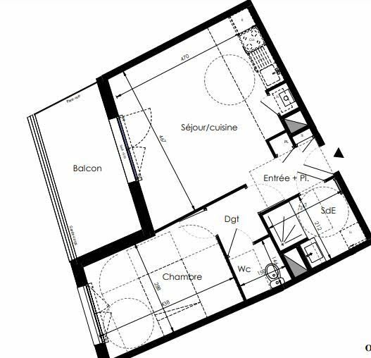 Vente appartement 2 pièces 46,58 m2