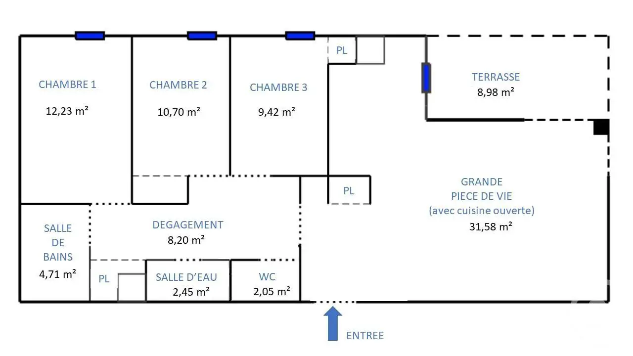 Vente appartement 4 pièces 81,34 m2