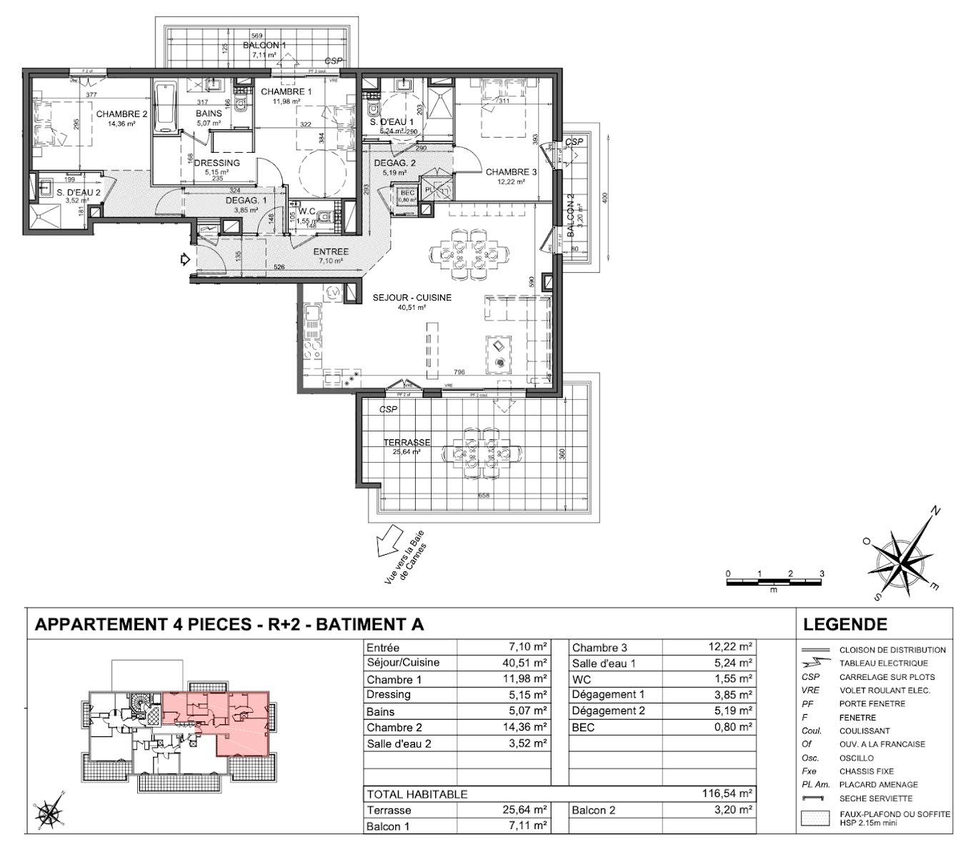 Vente appartement 4 pièces 116,54 m2