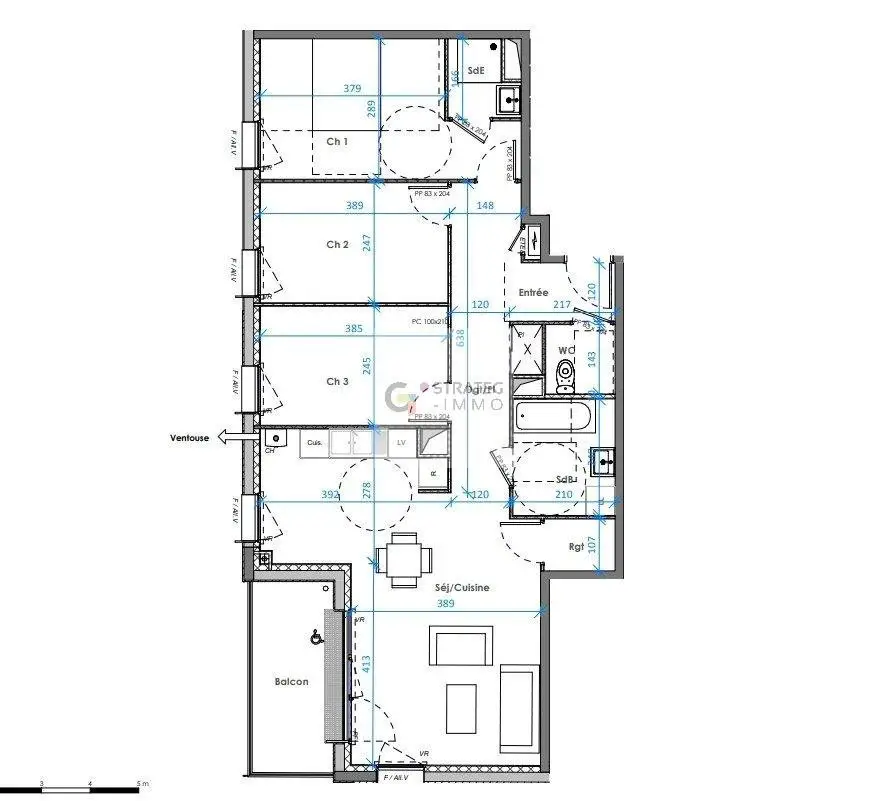 Vente appartement 4 pièces 82,62 m2