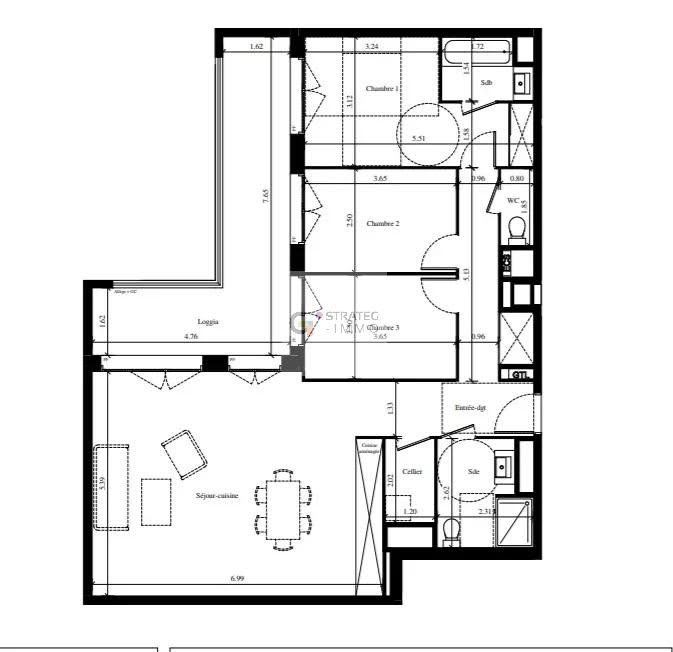 Vente appartement 4 pièces 92,2 m2