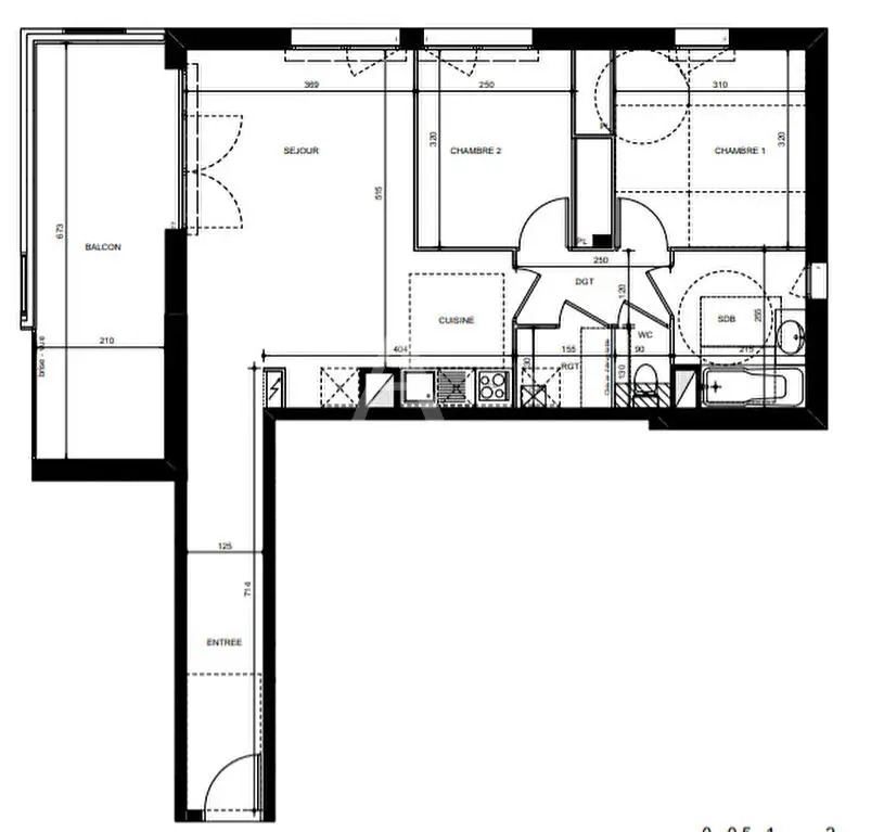 Vente appartement 3 pièces 64,24 m2