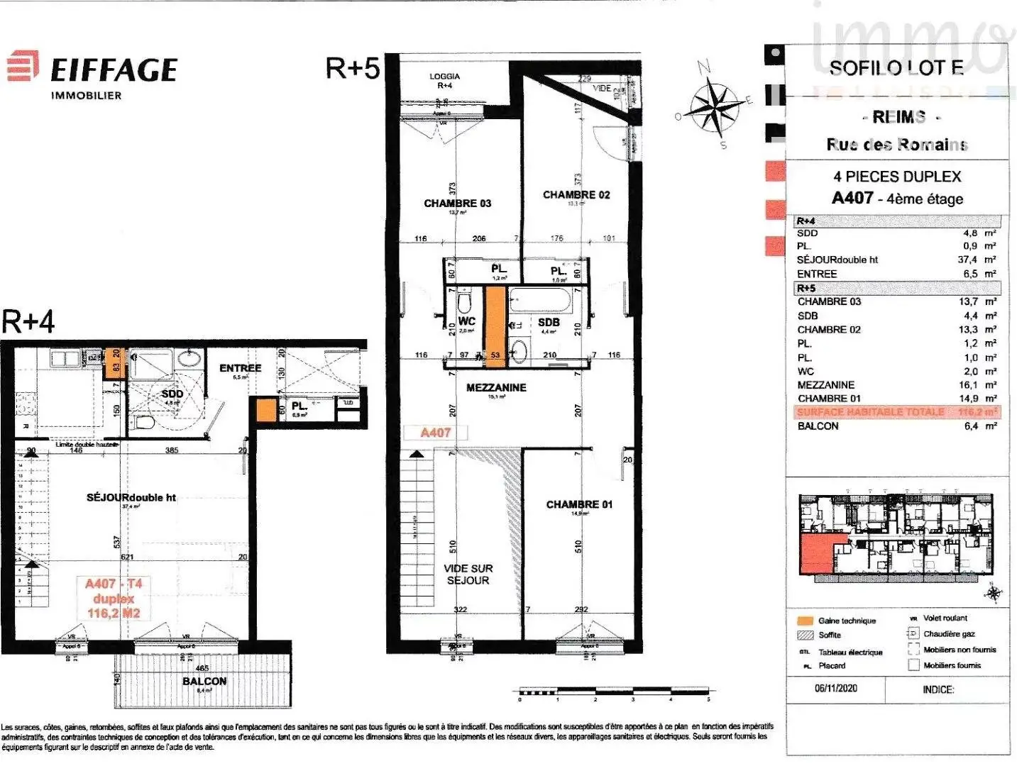 Vente appartement 3 pièces 61,6 m2