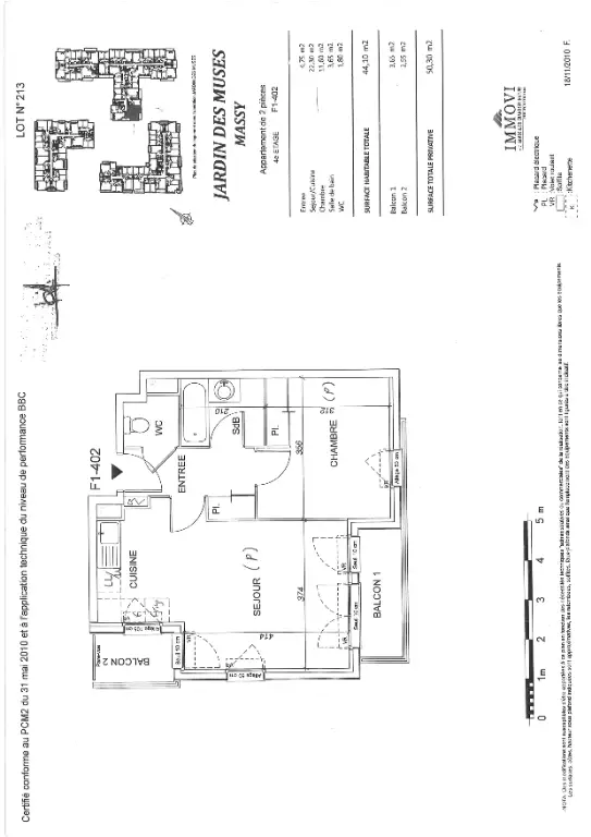 Location appartement 2 pièces 44,1 m2
