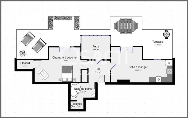 Vente appartement 2 pièces 52 m2