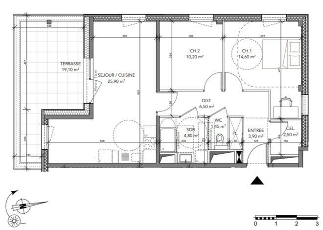Vente appartement 3 pièces 69,85 m2