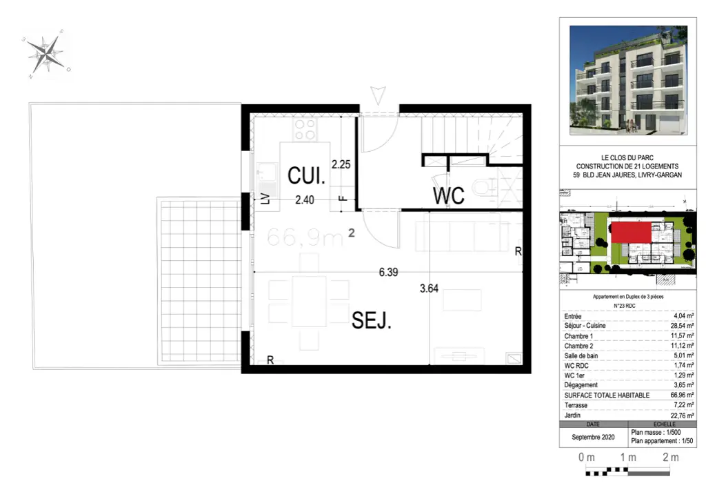 Vente appartement 3 pièces 66,64 m2