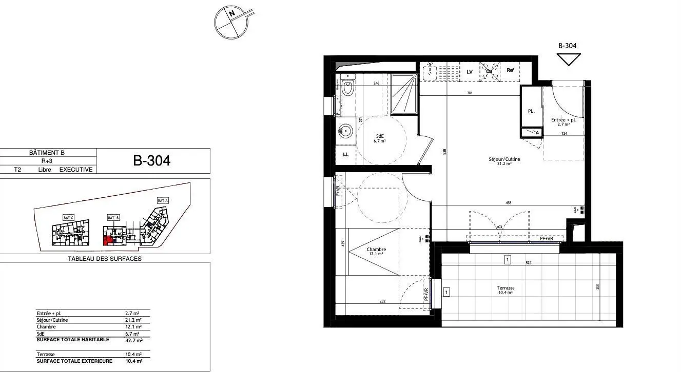 Vente appartement 2 pièces 42,7 m2