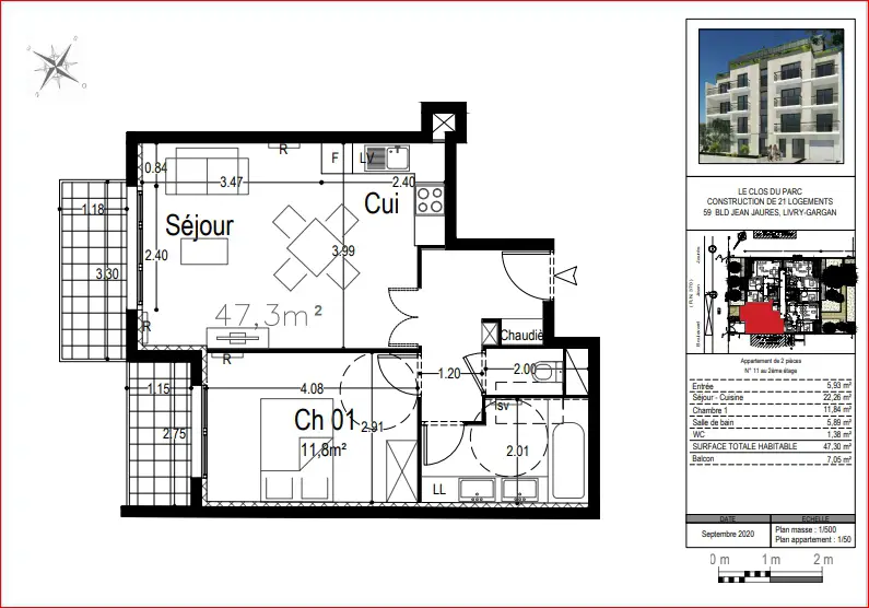 Vente appartement 2 pièces 47,3 m2