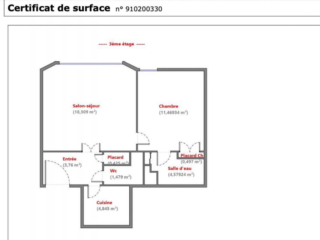 Vente appartement 2 pièces 45,36 m2