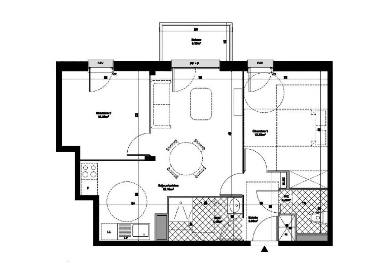 Vente appartement 3 pièces 56,7 m2