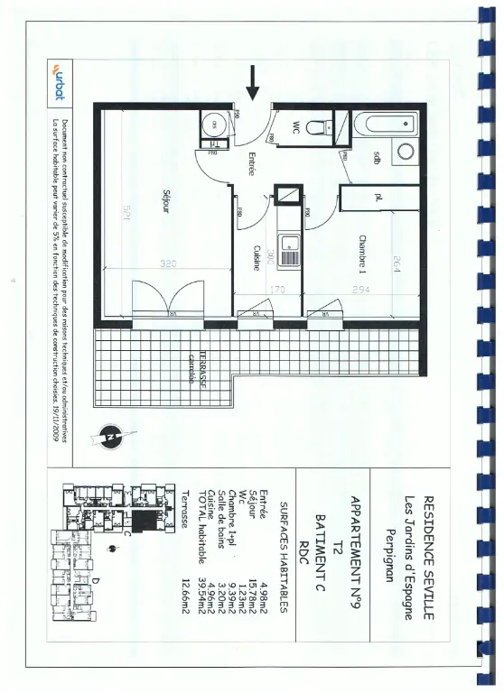 Vente appartement 2 pièces 39,54 m2