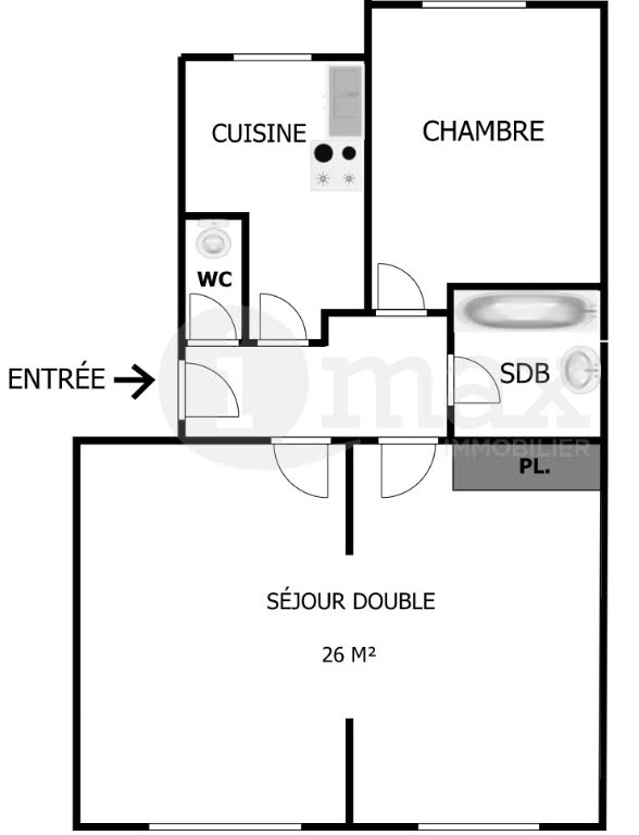 Vente appartement 3 pièces 49 m2