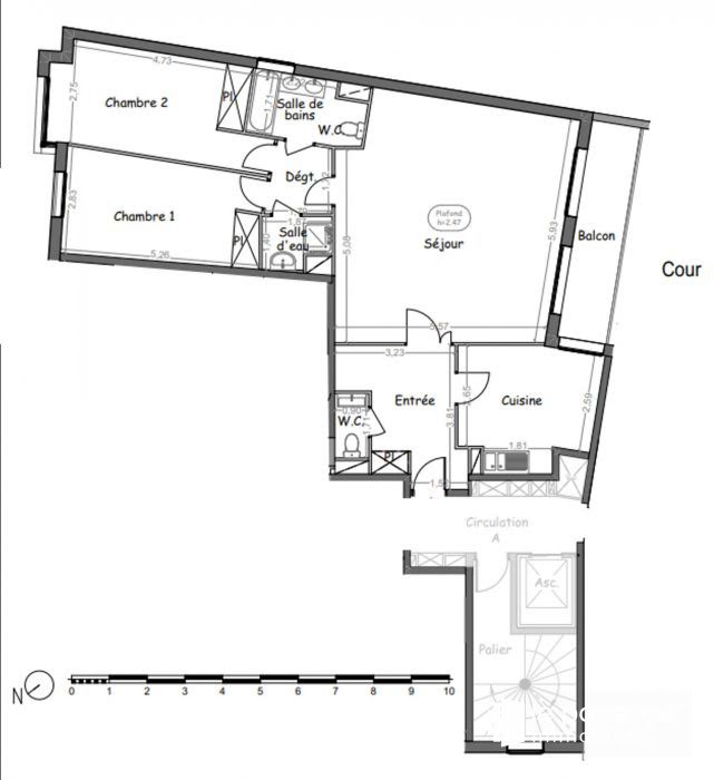 Vente appartement 3 pièces 98 m2