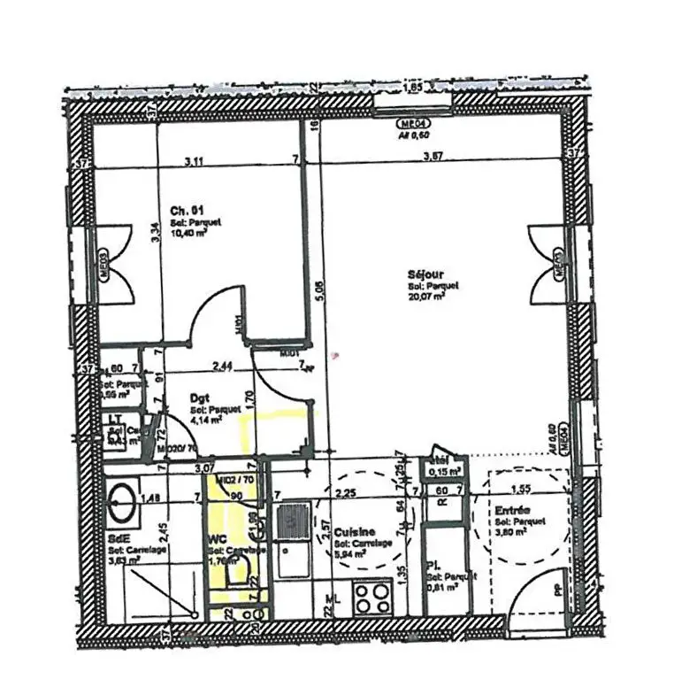 Vente appartement 2 pièces 52,41 m2