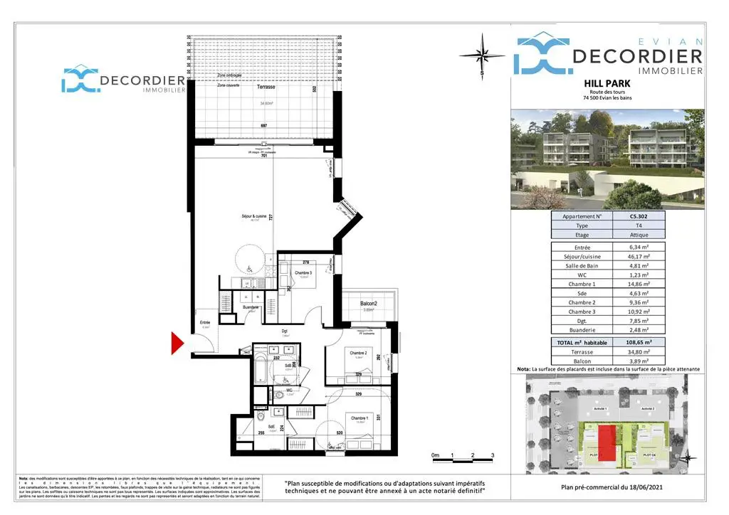 Vente appartement 4 pièces 108,65 m2