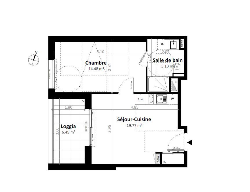 Vente appartement 2 pièces 39,38 m2