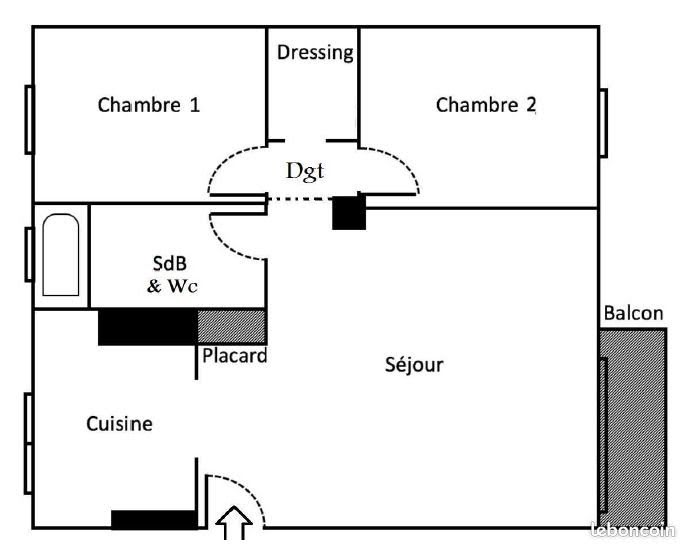 Vente appartement 3 pièces 59,14 m2