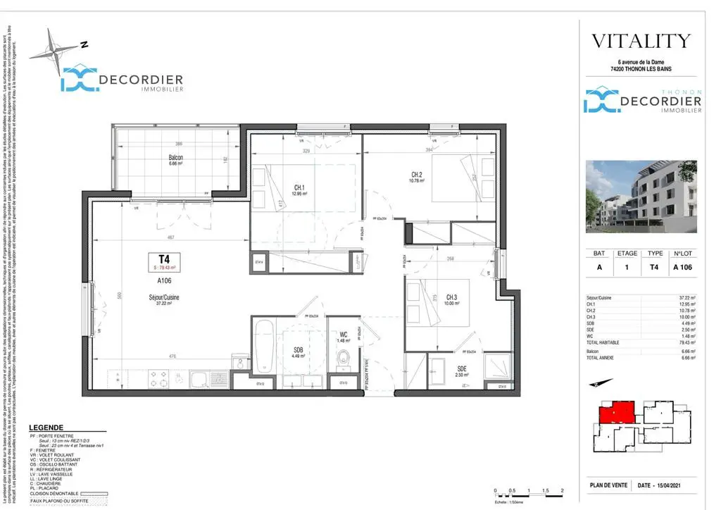 Vente appartement 4 pièces 79,43 m2