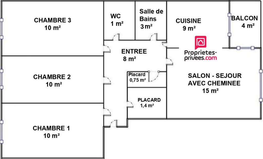 Vente appartement 4 pièces 67 m2