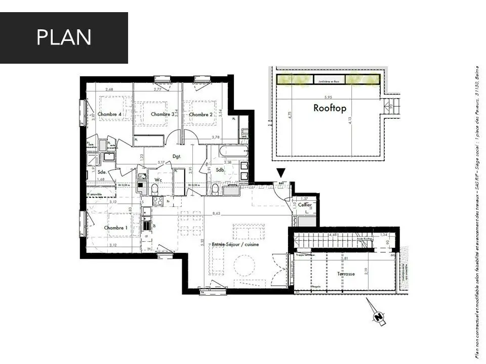 Vente appartement 5 pièces 108 m2