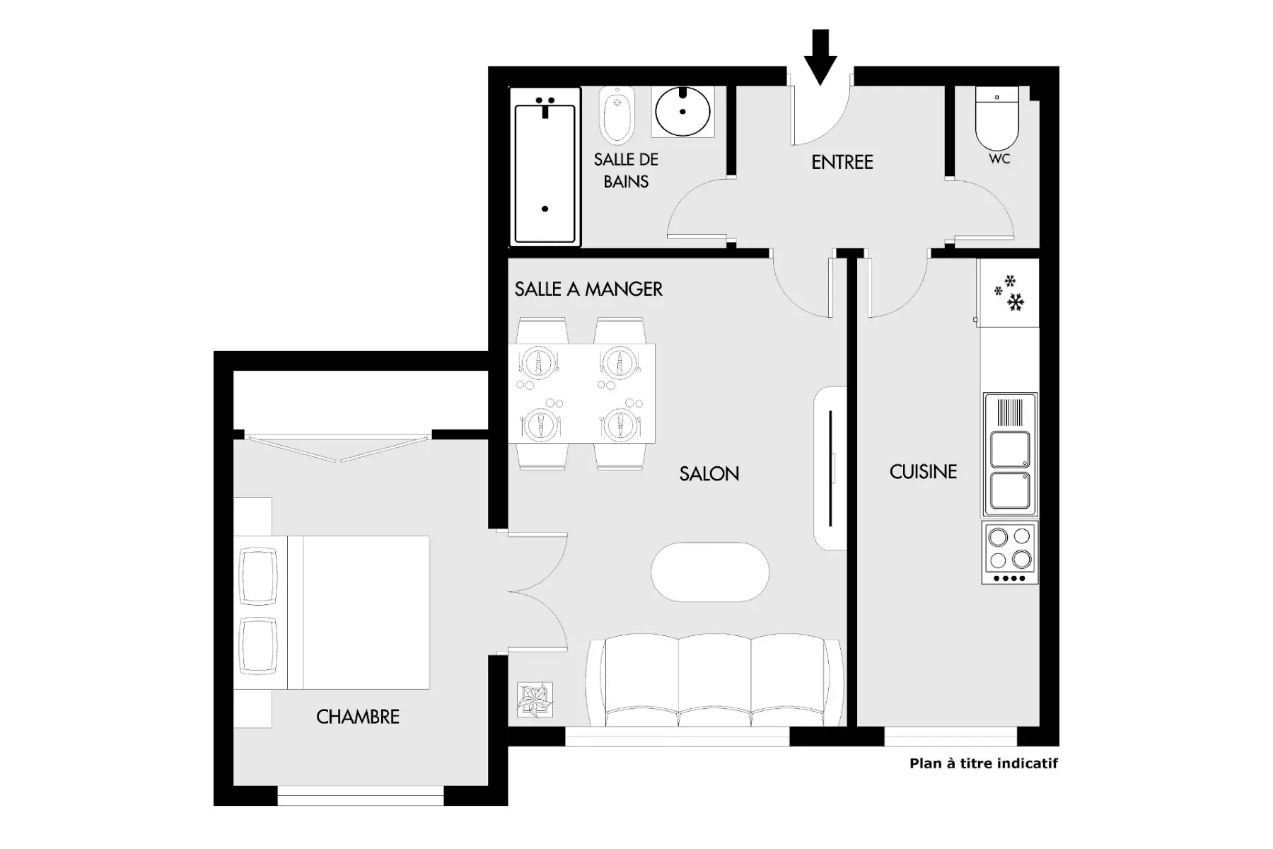 Vente appartement 2 pièces 43,16 m2