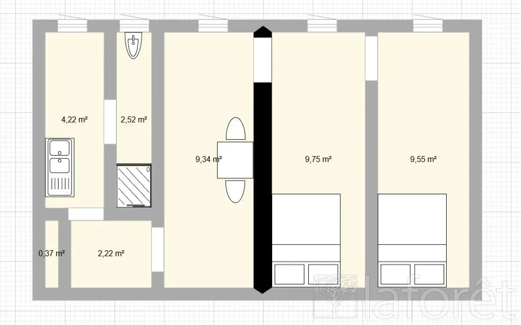Vente appartement 3 pièces 37,2 m2