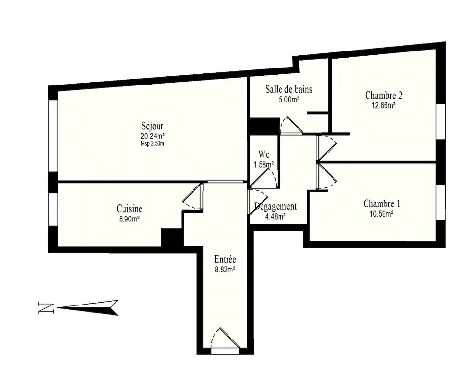 Vente appartement 3 pièces 72,27 m2