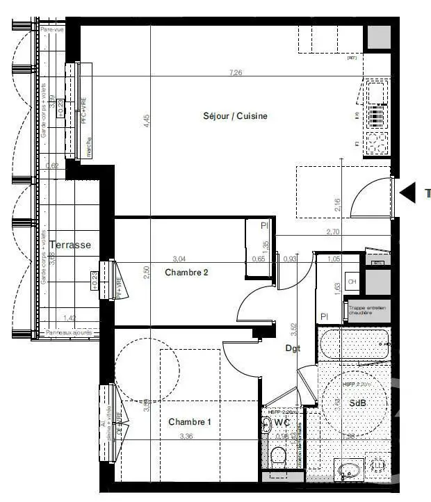 Vente appartement 3 pièces 67,64 m2