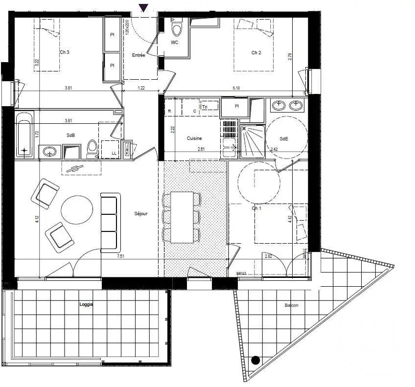 Vente appartement 4 pièces 90,56 m2