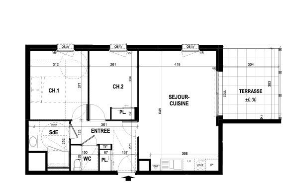 Vente appartement 3 pièces 62,19 m2