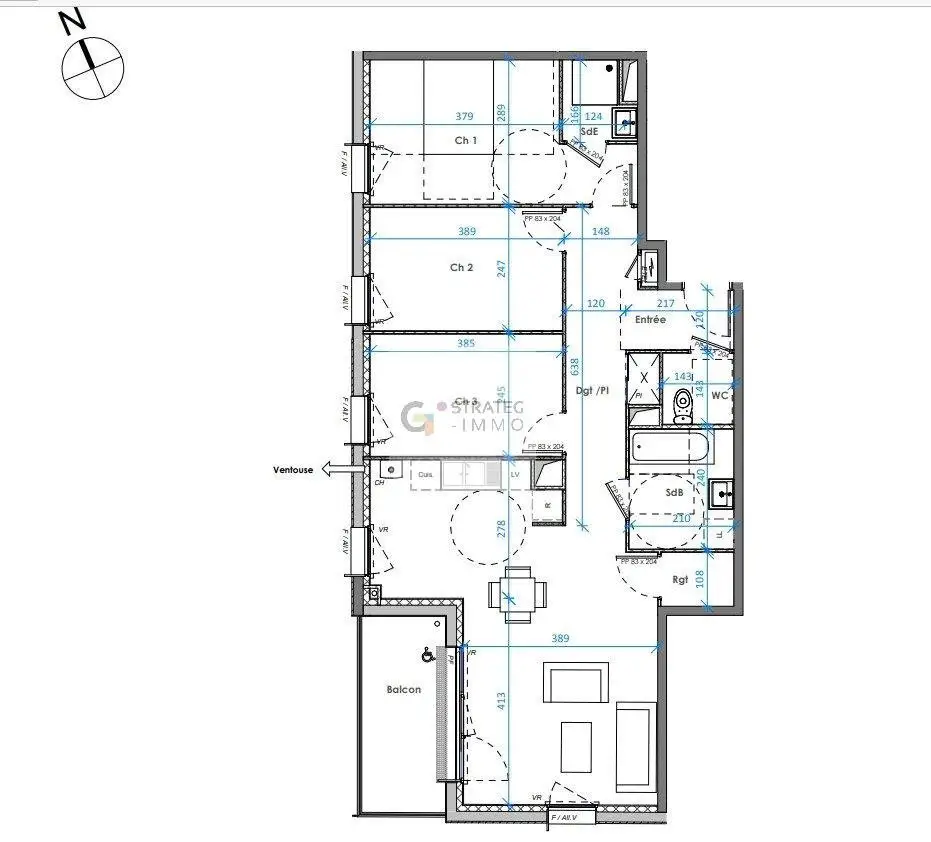 Vente appartement 4 pièces 83,29 m2