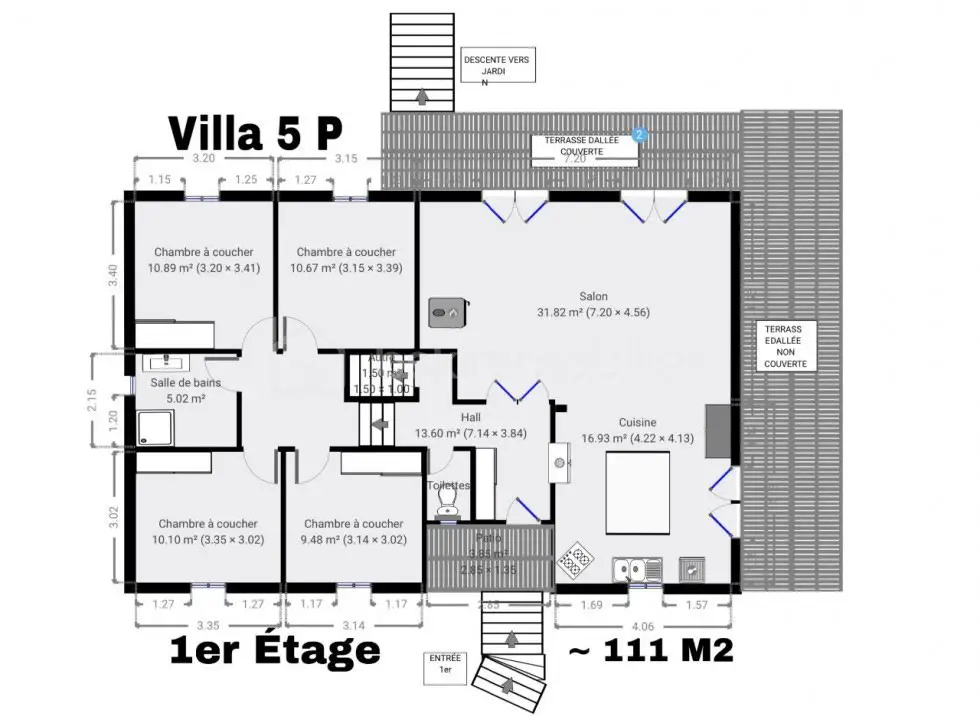 Vente villa 5 pièces 111 m2