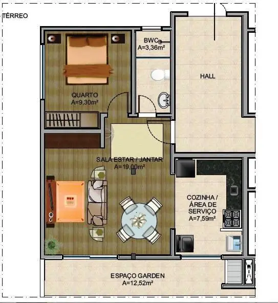 Apartamento · 63m² · 1 Quarto · 1 Vaga - CARID - 5359-PR---