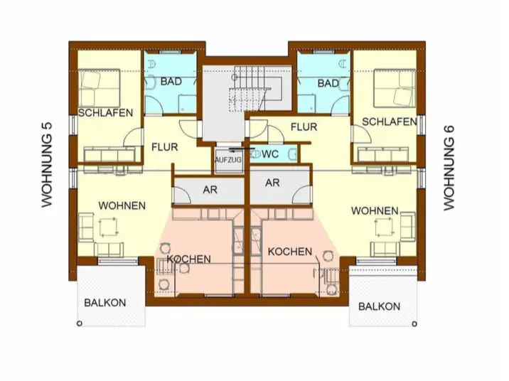 Grundriss -- Erstbezug: freundliche 2-Zimmer-DG-Wohnung mit Balkon in Steinfurt