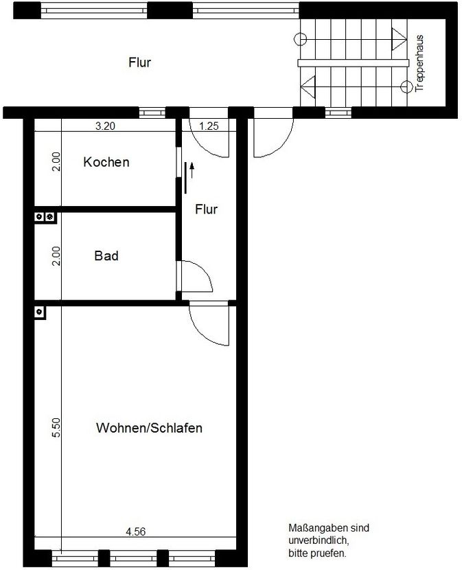 Grundriss -- 1-Zimmerwohnung Nordhausen