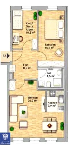 Der Grundriss der Wohnung -- Traumhaftes und ruhiges Wohnambiente mitten in der Dresdner City!