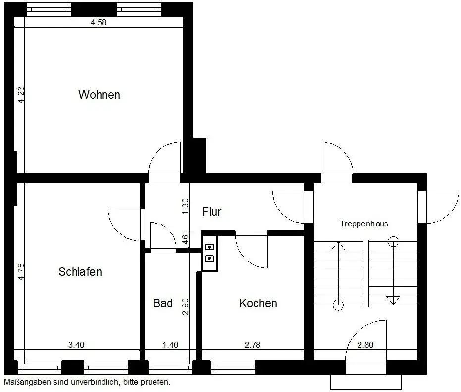 Grundriss -- 2-Zimmerwohnung Nordhausen