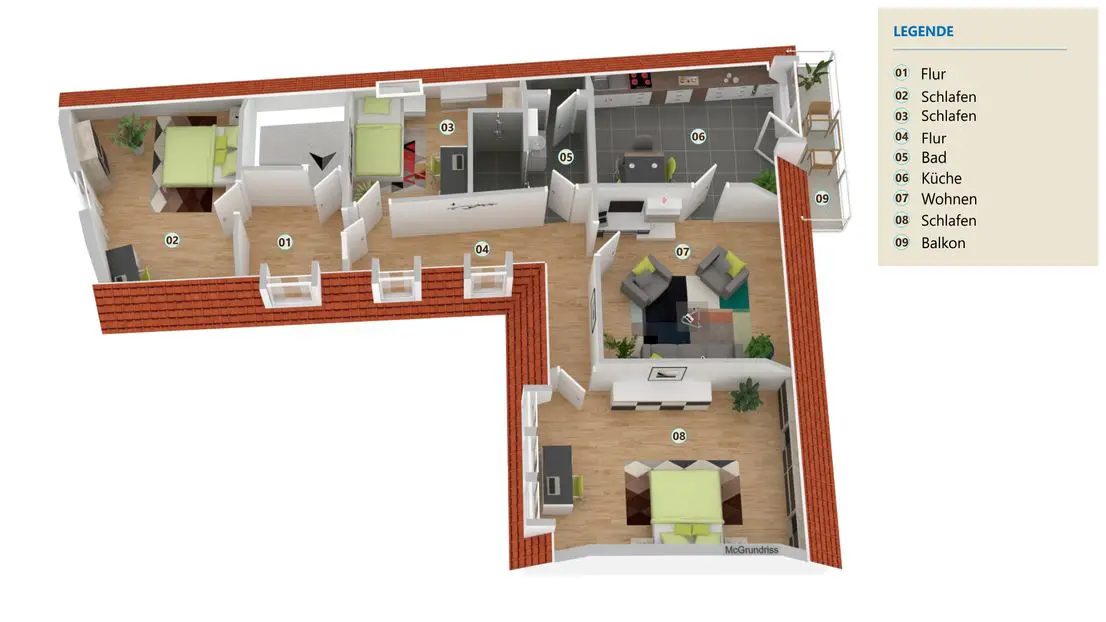 Bildtitel -- Erstbezug nach Sanierung: eine helle 4-Zimmer-Wohnung mit Balkon, Garage u. Stellplatz in Miesenheim