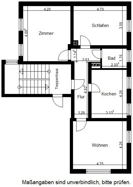 Grundriss -- 3-Zimmerwohnung Nordhausen