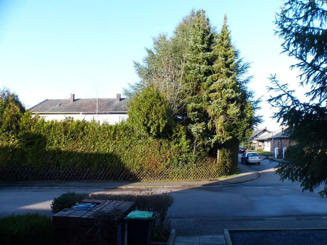von gegenüber fotografiert -- Nicht einsehbarer Garten mit grünem Wall, schönes Haus 6 1/2 Zi., ruhig, Sackgasse, Riegelsberg-Süd